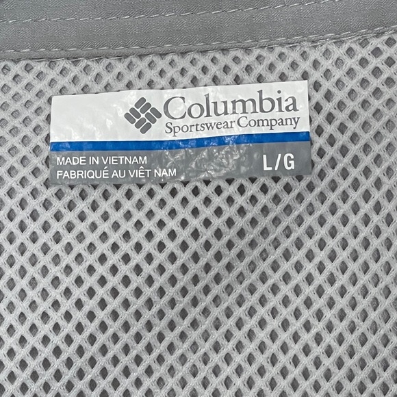 Columbia Mens PFG Omni Shade Short Sleeve Shirt Gray Large UPF 40 Fishing - Picture 9 of 10